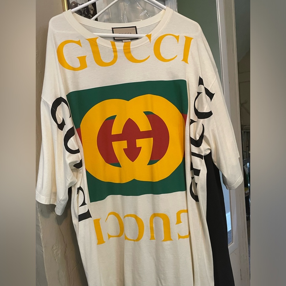 Gucci men shirt size small beige ish off white